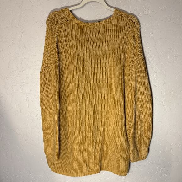 Jenni Kayne cotton cabin sweater in mustard NWT size large - Picture 6 of 6